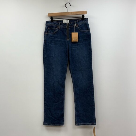 NWT Reformation Julianna Zip Straight Leg Mid-Rise Jeans Medium Wash Denim 28 - Picture 3 of 10